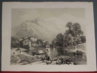 Bij - Beara Pakistan 1847 Harding Unusual Antique Lithographic City View