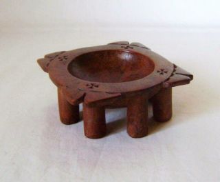 Fine Vintage Fijian / Samoan Carved Wooden Kava Bowl / Cup On Eight Legs 11 Cm