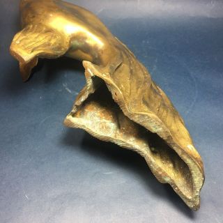 Vintage Heavy Brass Bronze Koi Fish Water Fountain for Pond or Pool 7 lbs 3 oz 10