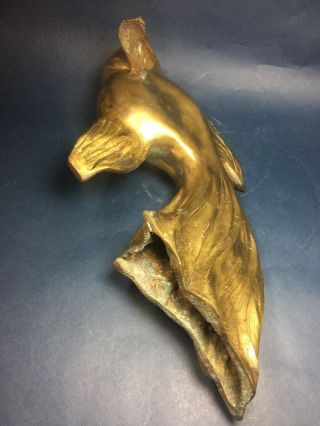 Vintage Heavy Brass Bronze Koi Fish Water Fountain for Pond or Pool 7 lbs 3 oz 12