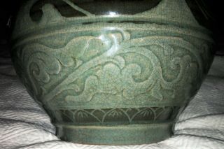 Large Heavy Old Chinese Porcelain Celadon Vase Republic Period