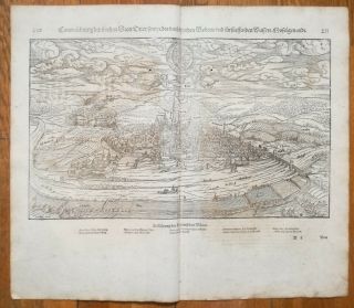 MÜnster/munster Cosmographia View Trier Germany 16th.  Century