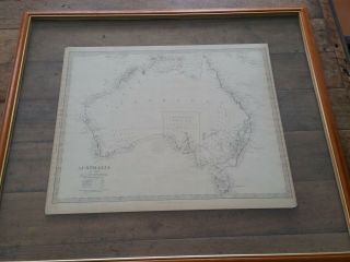Antique Map Of Australia In 1839 With Population Census & Colony Of Sa Pub 1840