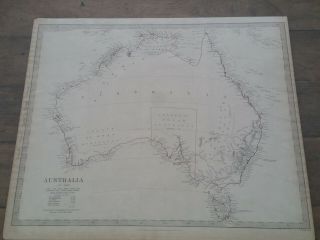 Antique Map of Australia in 1839 with Population census & Colony of SA pub 1840 2