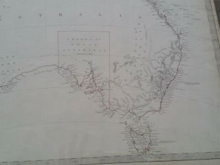 Antique Map of Australia in 1839 with Population census & Colony of SA pub 1840 7