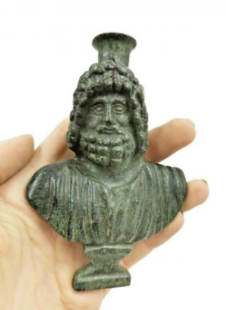 Ancient Roman Ca.  200 Ad Bronze Bust Of God Hermes - Rare - R386