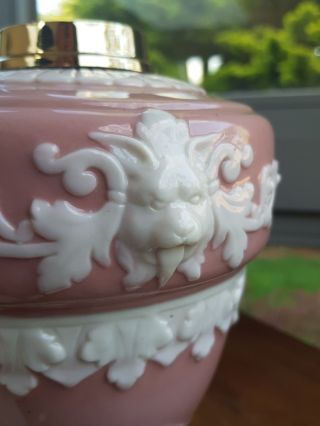 French Sevres Pate Sur Pate Limoges Oil Lamp Pink White 39mm Screw Collar China 5