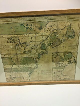 Undated A and Accurate Map of the English Empire in the United States Framed 2