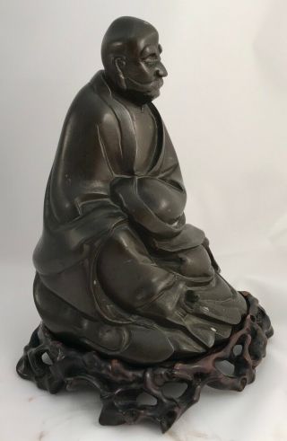 Antique Chinese Bronze Statue Figure LUOHAN Late 17th 18th Century Qing 3