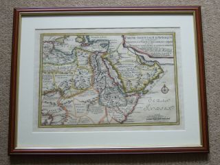 1705 Map Ne Africa & Middle East Nicolas De Fer Antique Copper Engraved Framed