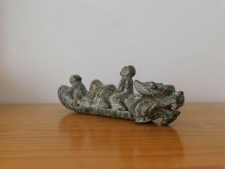 Large pair Antique Chinese in Hongshan Style Jade Dragon Penis Phallic Figure 10
