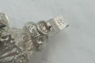 RARE VICTORIAN HM STERLING SILVER CORAL BABY RATTLE 9 BELLS 1899 3