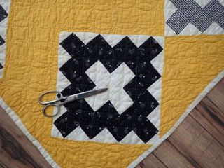 Gorgeous RICH CHEDDAR Antique c1880 Album QUILT 82x76 