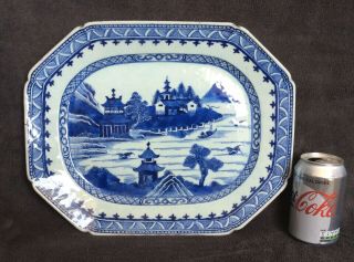 Large 18th Century Chinese Blue & White Platter 14 " 1/2