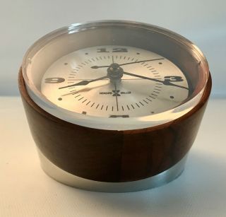 Nelson Umanoff Howard Miller Vtg Mid Century Modern Rosewood Desk Clock 663 10