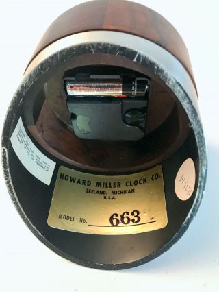 Nelson Umanoff Howard Miller Vtg Mid Century Modern Rosewood Desk Clock 663 12