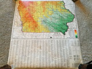 Vintage Iowa Physical And Political A.  J.  Nystrom And Co.  Linen Ps - 114 Maps - 2