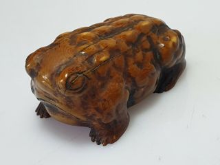 A Fine Meiji Period Netsuke Of A Toad.  Signed Mitsuyuki