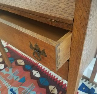 Antique Tiger Oak Arts and Crafts Mission Style Secretary Drop Front Desk 2
