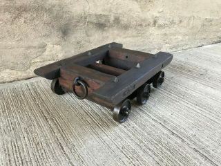 Antique Steel,  6 Cast Iron Wheel,  Metal,  Wood Ice Block Cart - Steampunk - Industrial -