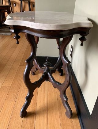 Antique Rosewood Victorian Marble Turtle Top Table 2