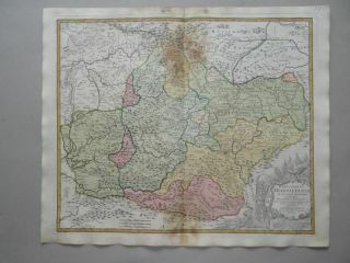 Principatus Transilvaniae Romania Moldova - Homann - Old Colored Copper Map 1720