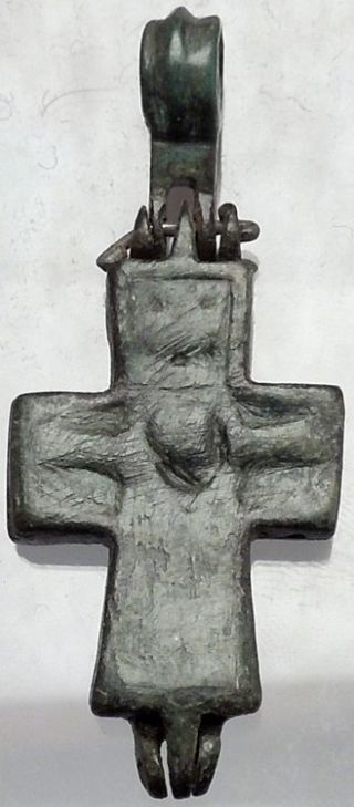 Medieval Christian Byzantine Reliquary Cross Crucifix Circa 1000 - 1200ad I49840
