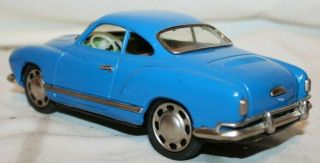 RARE 1959 KS Japan VOLKSWAGEN KARMAN GHIA Tin Friction Bandai Cragstan Toy Car 8