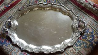 2715g Masterpiece Sterling Silver Handle Tray Colonial Style:matilde EspuÑes Hm