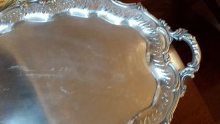 2715g MASTERPIECE STERLING SILVER HANDLE TRAY COLONIAL STYLE:MATILDE ESPUÑES HM 5