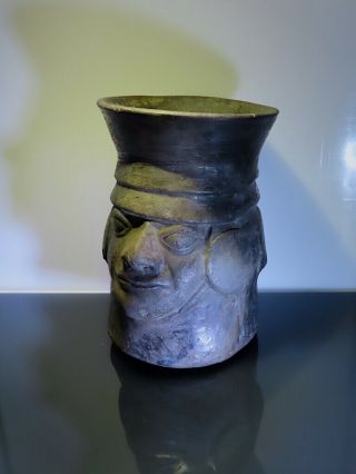 pre columbian ritual blood ceramic double face portraithead w/TLtestReport Janus 2