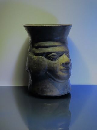 pre columbian ritual blood ceramic double face portraithead w/TLtestReport Janus 3