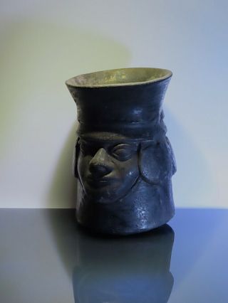 pre columbian ritual blood ceramic double face portraithead w/TLtestReport Janus 4