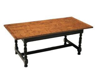 20TH C ELDRED WHEELER WILLIAM & MARY ANTIQUE STYLE TIGER MAPLE COFFEE TABLE 3