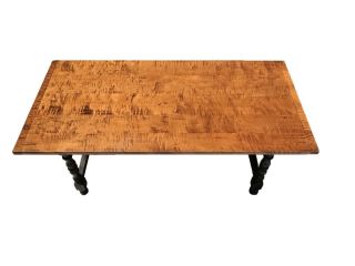 20TH C ELDRED WHEELER WILLIAM & MARY ANTIQUE STYLE TIGER MAPLE COFFEE TABLE 5