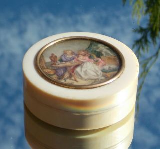 QUALITY ANTIQUE FRENCH HAND PAINTED MINIATURE SIGNED SNUFF BOX NAPOLEON ERA 2