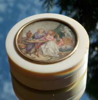 QUALITY ANTIQUE FRENCH HAND PAINTED MINIATURE SIGNED SNUFF BOX NAPOLEON ERA 3