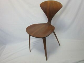 Mid - Century Plycraft Norman Cherner Walnut Plywood Chair - Authentic Mcm Furniture