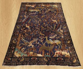 Hand Knotted Oriental Afghan Balouch Pictorial Hunting Wool Area Rug 6 X 4 Ft