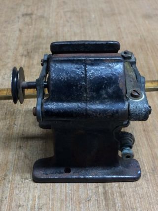 Rare Vintage Miniature Electric Motor With Cast - Iron Base 5