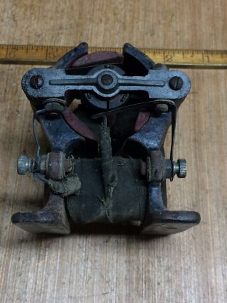 Rare Vintage Miniature Electric Motor With Cast - Iron Base 8
