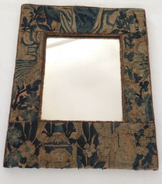 Vintage Mirror Surrounded By 17th Century French Tapestry Panels