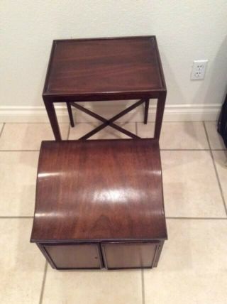 Mahogany Silverware chest and stand,  removable chest.  2 piece with flip top 4
