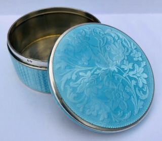 LOVELY LARGE AUSTRIAN SOLID SILVER GUILLOCHE ENAMEL BOX,  C1900 161.  8g 4