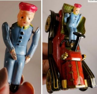 Vintage Marx LineMar Toy Tin Litho 1907 Ford Friction Car Hampshire w/ BOX 12