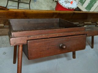 Vintage Cobblers Bench Table Solid Wood Colonial 40” 5