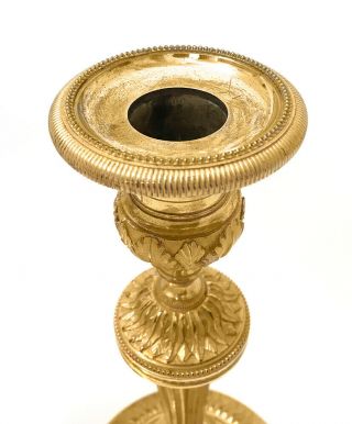 19th c French Empire Ormolu Bronze Candle Sticks ca.  1810 2