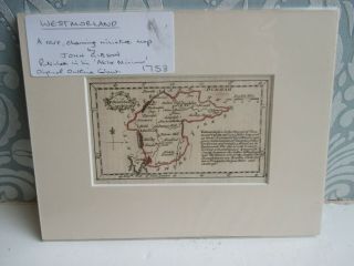 Westmoreland Miniature Engraved Map By John Gibson 1758 - Atlas Minimus