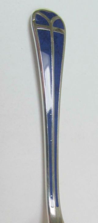 SIX CHRISTOFLE TALISMAN BLUE 19/98 SILVERPLATED DEMITASSE SPOONS 5