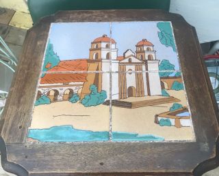 Vintage California Tile Table Missionary Tiles Taylor Tilery 1930 